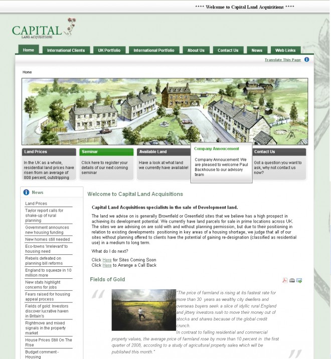 Capital Land Acquisitions